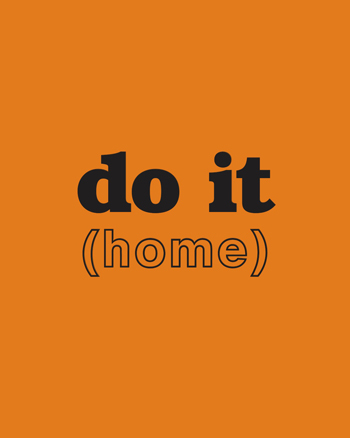 do it (home) text in black on an orange background