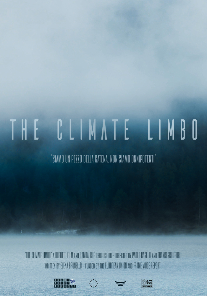 Film poster for The Climate Limbo shows the film's title on an ominous blue-black background