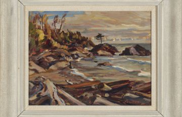 landscape painting of sea shore