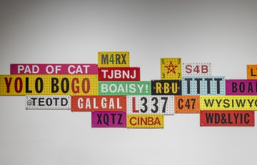 Colorful text panels with an assortment of acronyms