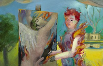 painting of a woman showcasing a painting