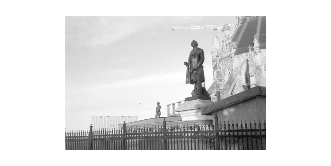 tical figureBlack and white image of a poli